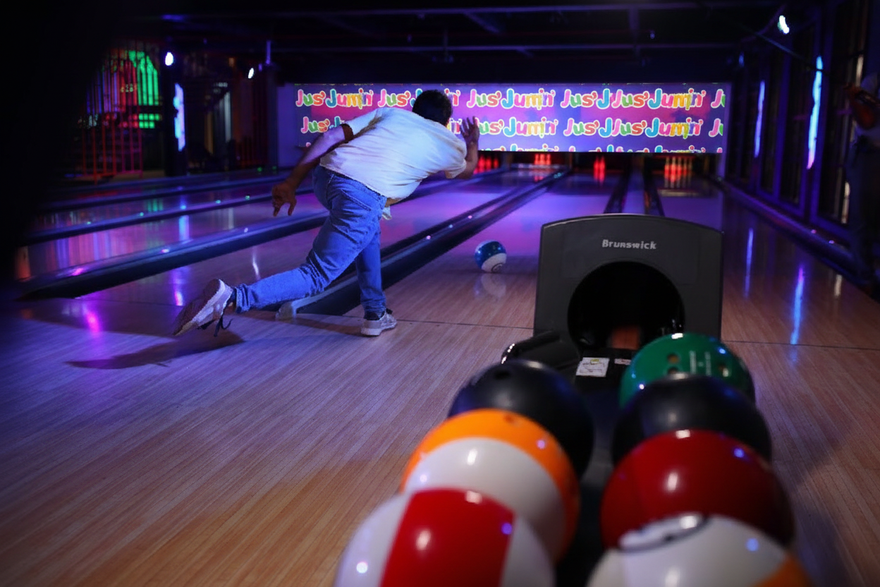 Bowling at jus jumpin